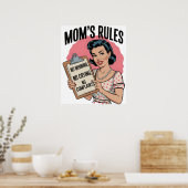 Poster Règles de maman - Pas de pleurnicheries, pas de pl (Cuisine)