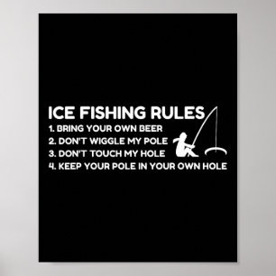 Poster Règles de pêche sur glace drôles
