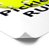 Poster Règles de Pickleball ! Avec le texte noir à bille  (Coin)