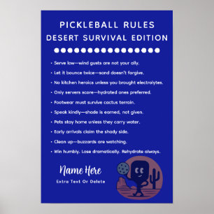 Poster Règles de Pickleball Personnalisées pour la Survie