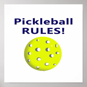 Poster règles de pickleball version texte bleu