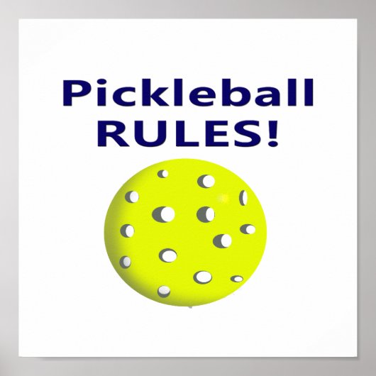Poster règles de pickleball version texte bleu (Devant)