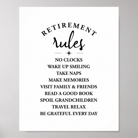 Poster Règles de retraite - Faire la joie d'un nouveau ch (Devant)