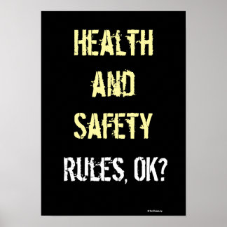 Poster Règles de santé et de sécurité Slogan graffiti Hum
