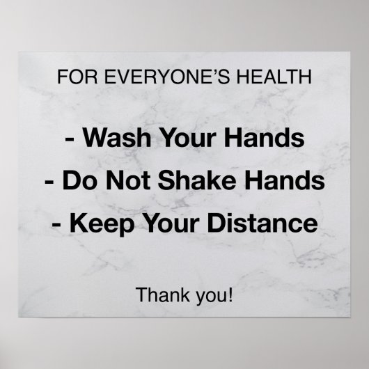 Poster Règles de santé | Prévention des maladies (Devant)