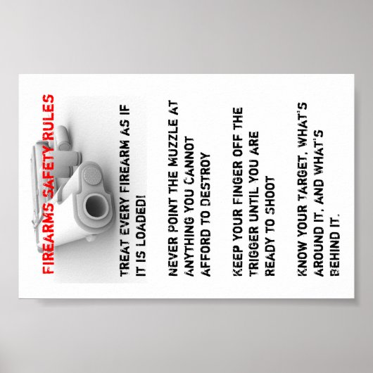 Poster Règles de sécurité des armes à feu (Devant)