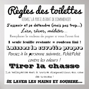 Poster Règles des toilettes