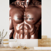 Poster Règles du texte personnalisable Gym (Cuisine)