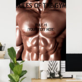 Poster Règles du texte personnalisable Gym (Bureau à domicile)