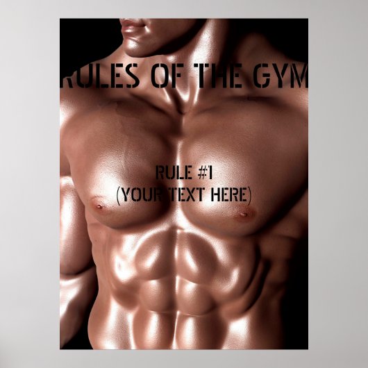 Poster Règles du texte personnalisable Gym (Devant)