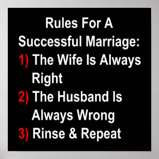 Poster Règles Pour Un Mariage Réussi