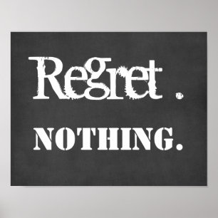 Poster Regret. Rien. Devis