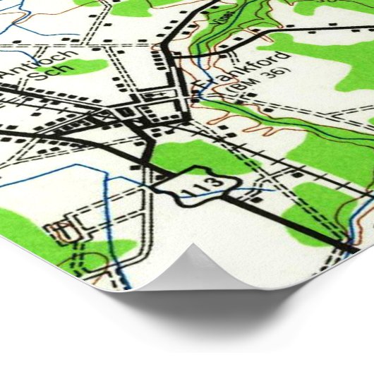 Poster Rehoboth Beach & Bethany Beach Delaware Map (1938) (Coin)