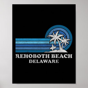 Poster Rehoboth Beach Delaware Famille Vacances été Vin