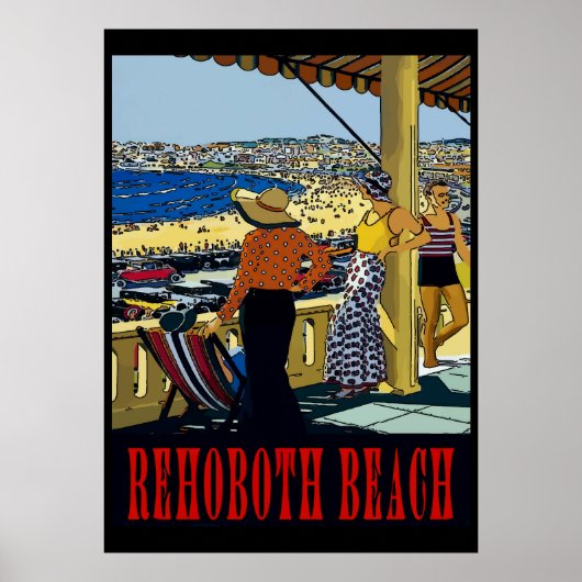 Poster Rehoboth Beach Style Vintage (Devant)