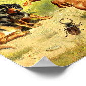 Poster Reichert - Chiots Dachshund en jeu (Coin)