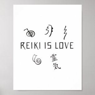 Poster Reiki est amour   Cadeaux de Thérapie Spirituelle