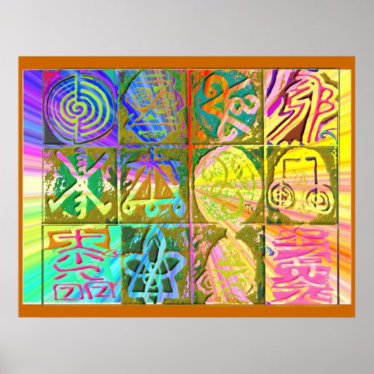 Poster REIKI Karuna : Symboles d'art de style Vintage (Devant)