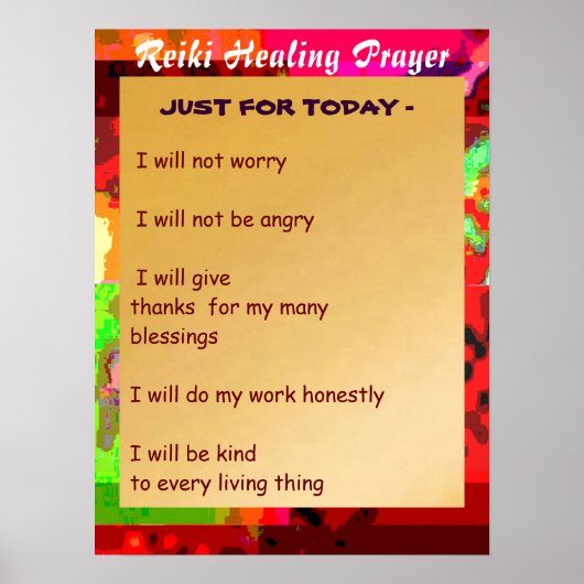 Poster REIKI Karuna Symboles du Maître de guérison (Devant)