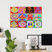 Poster REIKI Karuna Symboles du Maître de guérison (Bureau à domicile)