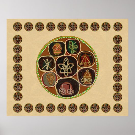 Poster REIKI Karuna Symboles du Maître de guérison (Devant)