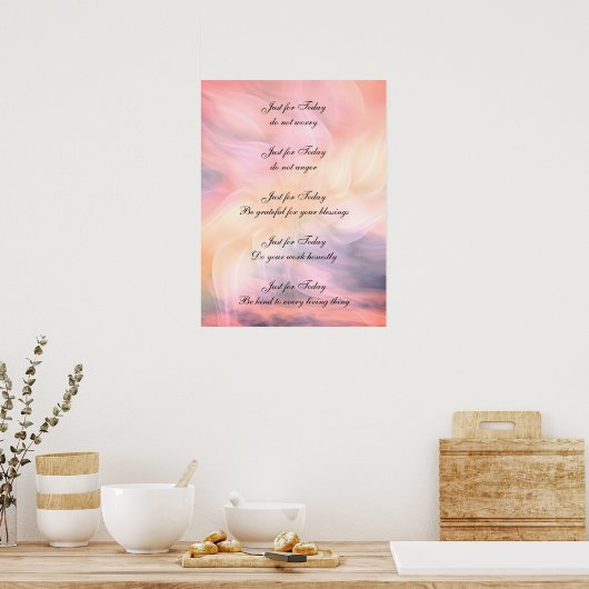 Poster Reiki Principles (Cuisine)