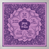 Poster Reiki Principles - Reiki Precepts in Lotus (Devant)