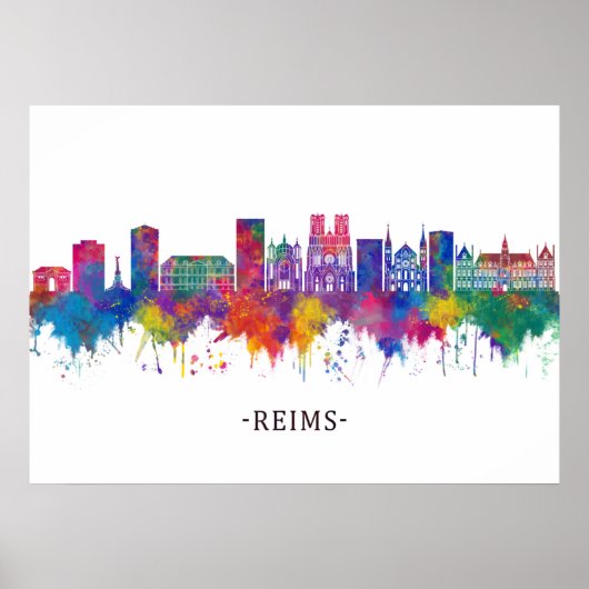 Poster Reims France Skyline (Devant)