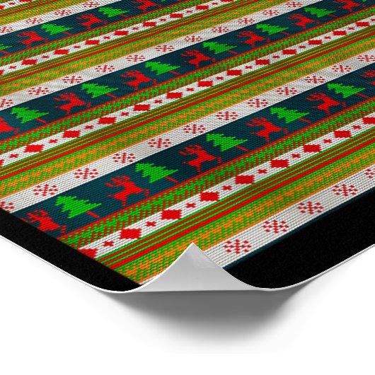 Poster Reindeer And Christmas Tree Knit Pattern  (Coin)