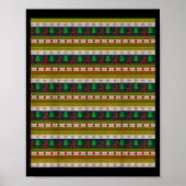 Poster Reindeer And Christmas Tree Knit Pattern  (Devant)