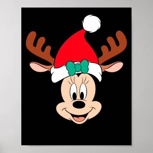 Poster Reindeer Antlers Santa Hat (Devant)