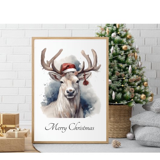 Poster Reindeer de Noël, personnalisable