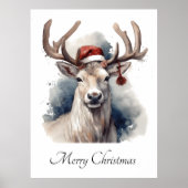 Poster Reindeer de Noël, personnalisable (Devant)