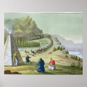 Poster Reindeer d'élevage, Laponie, assiette 47 de 'Le Co