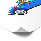 Poster Reindeer driving a beetle with christmas treeb (Coin)