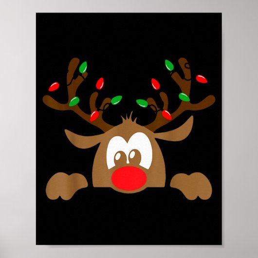 Poster Reindeer Face Matching Family Christmas Deer Girl (Devant)