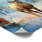Poster Reindeer in a Winter Forest Modern Art (Coin)
