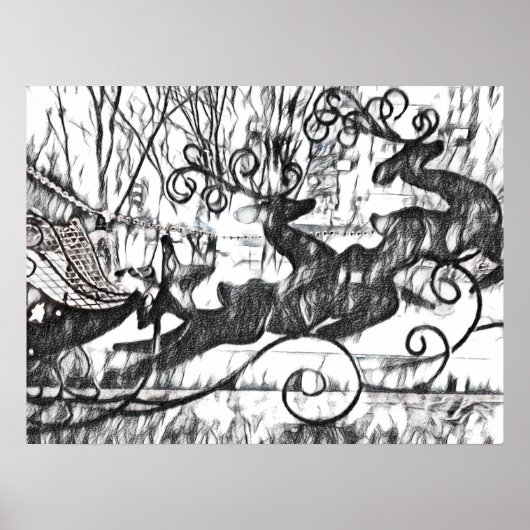 Poster Reindeer Sketch Value (Devant)