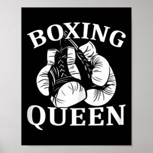 Poster Reine de boxe féminine combattante kickboxing
