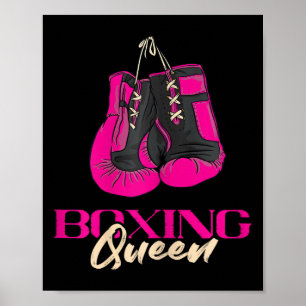 Poster Reine de boxe Kickboxeuse Kickboxing Gants de boxe