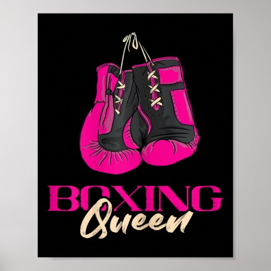 Poster Reine de boxe Kickboxeuse Kickboxing Gants de boxe (Devant)