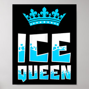 Poster Reine de glace Graphique Pêche sur glace Pêcheur C