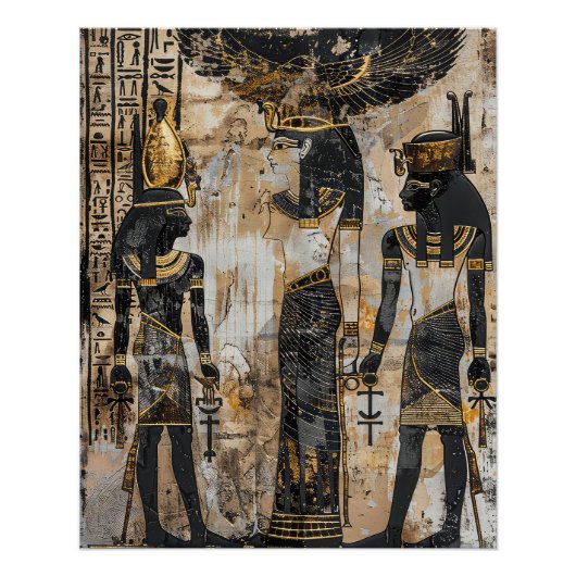 Poster Reine de la dame pharaon d'Égypte (Devant)