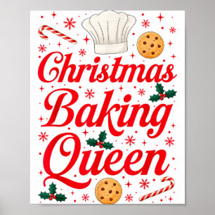 Poster Reine de la pâtisserie de Noël Drôle de femme amat