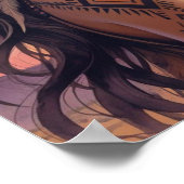 Poster Reine de la tribu Boho avec le chapeau de plume (Coin)