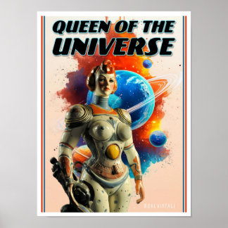 POSTER REINE DE L'UNIVERS IMPRIMÉ SCI-FI