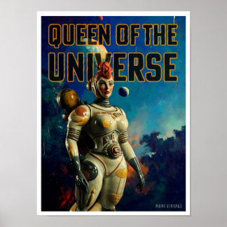 POSTER REINE DE L'UNIVERS IMPRIMÉ SCI-FI