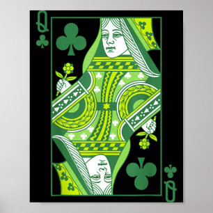 Poster Reine de trèfle carte jour de saint patrick botani
