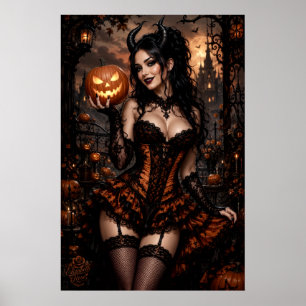 Poster Reine démon citrouille