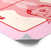 Poster Reine des Coeurs Art rouge et rose (Coin)